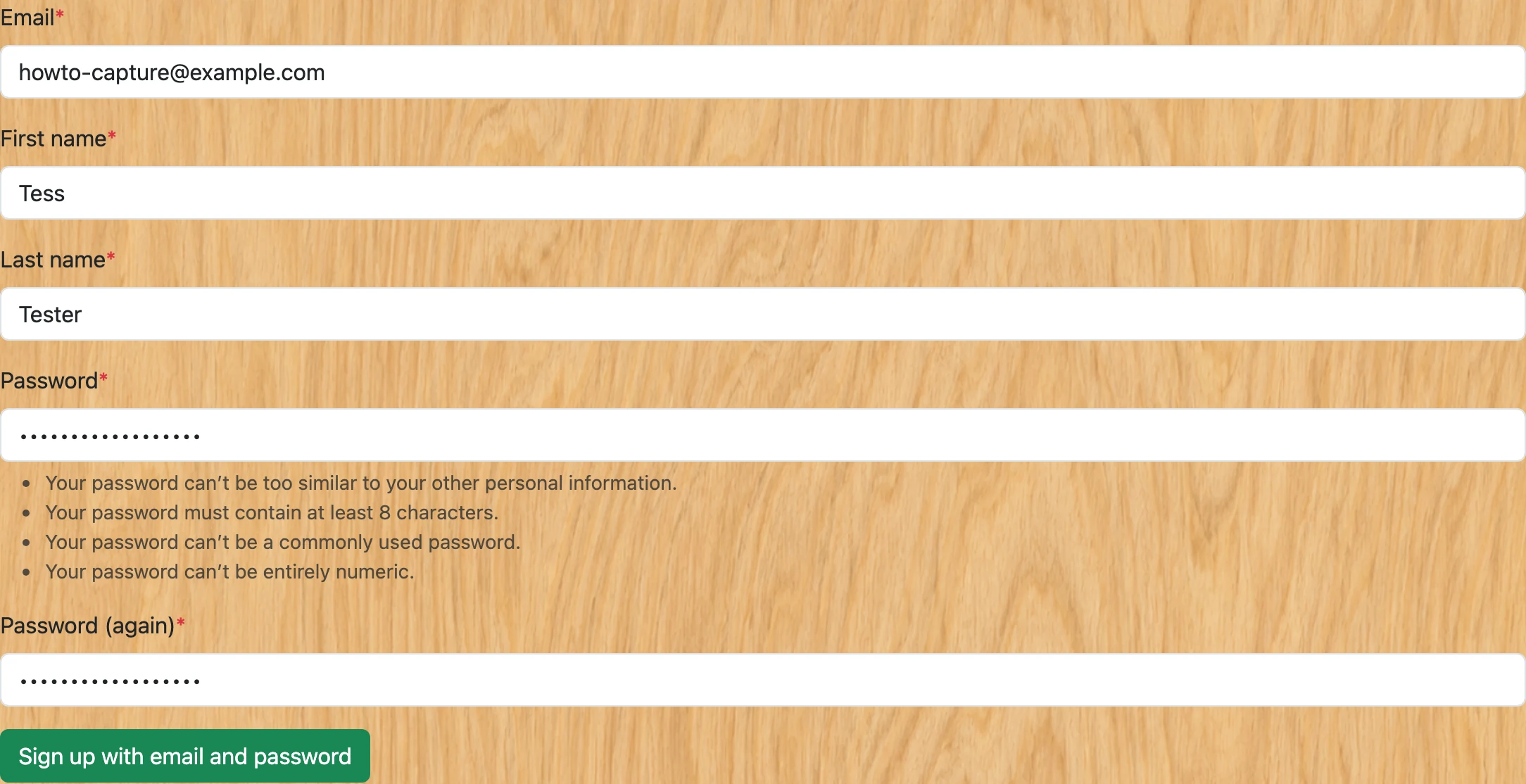 Screenshot of step 2: How to sign up for an account