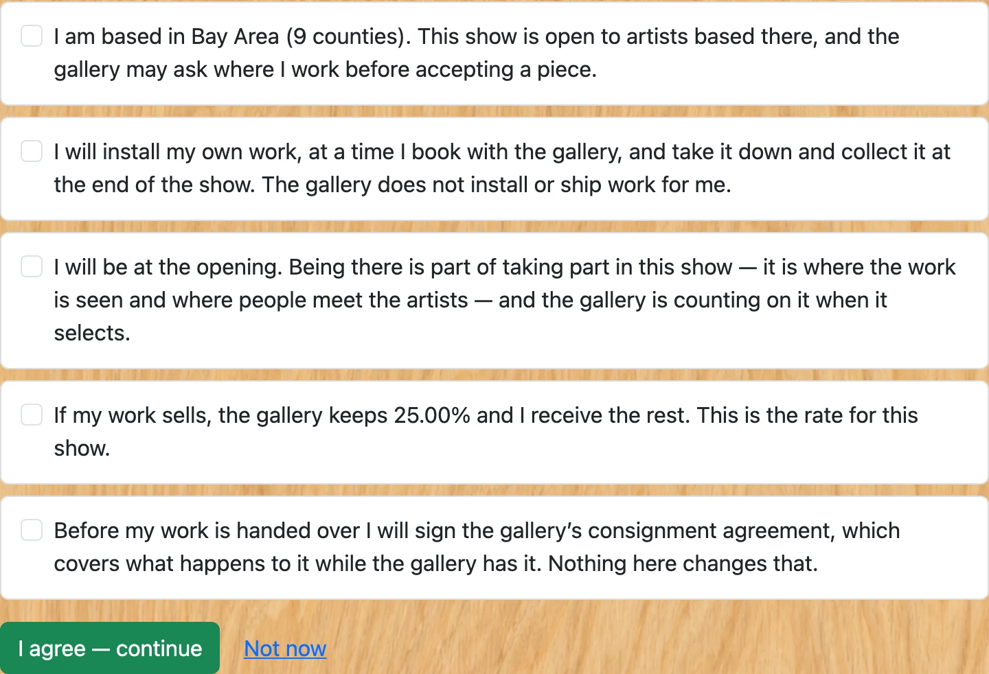 Screenshot of step 9: How to submit artwork to a show (open call or invitation-only)