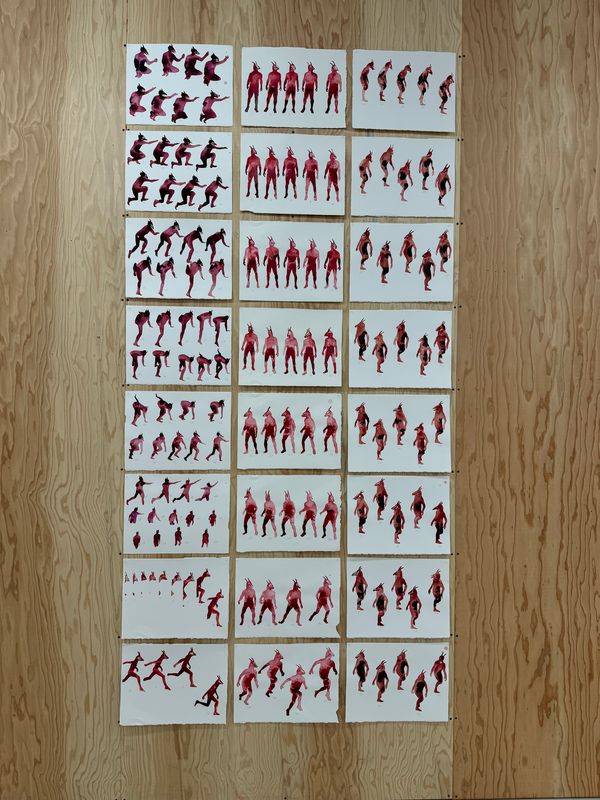 "Single-Character Drawings for One Second of Marooned Animation"