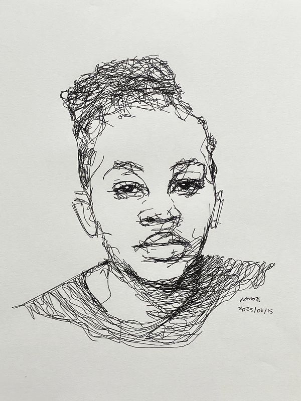Machine generated portrait from a live model