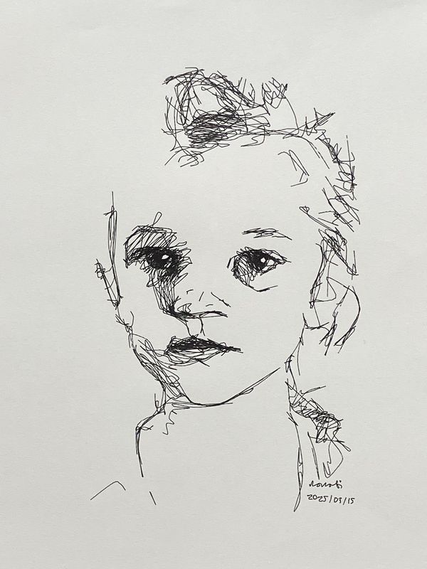 Machine generated portrait from a live model